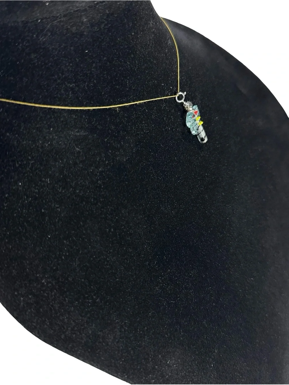 Vtg Shana Signed 925 Sterling Silver Lampwork Glass Dragonfly Pendant Charm 1.5